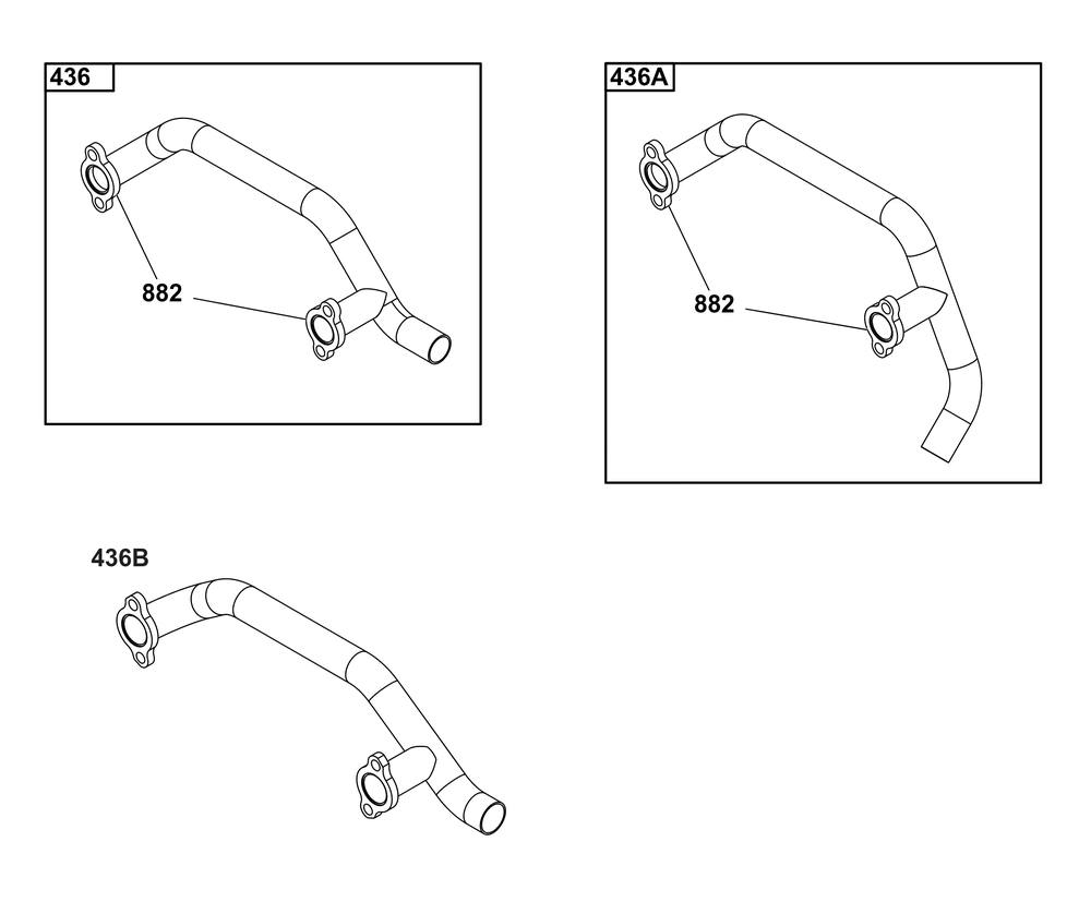 Starter Motor Side Outlet Manifolds Diagram and Parts List for 29,30,35&38  Briggs and Stratton Engine